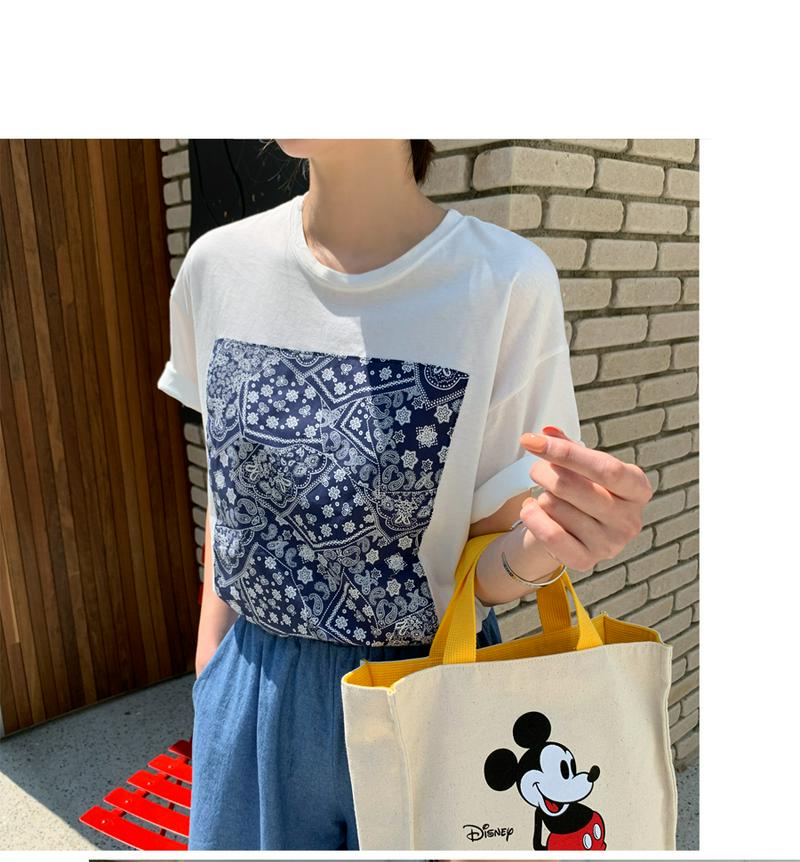 ペイズリーパッチルーズTシャツ