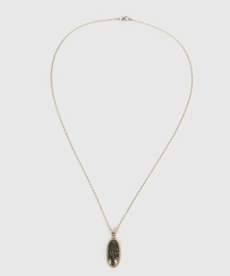 【フランス買付】アパッチストーン装飾楕円ネックレス(一点もの)