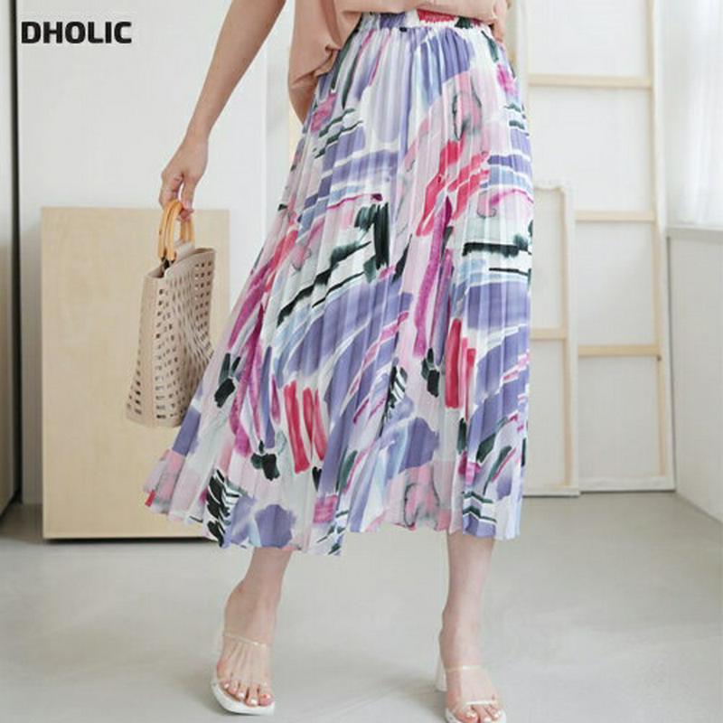 【新作10%OFF】ペイントプリーツカート・全2色・b63049 レディース【sk】【韓国 ファッション ボトムス ロング丈 ロ