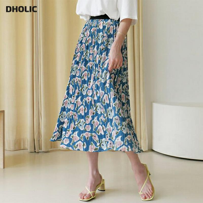 【新作10%OFF】フローラルプリーツスカート・全2色・b60338 レディース【sk】【韓国 ファッション スカート ロング 