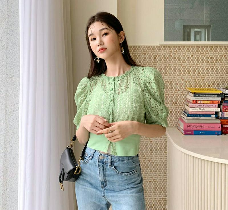 【新作10%OFF】2WAYレースブラウス・全3色・t60326 レディース【tops】【韓国 ファッション トップス ブラウス