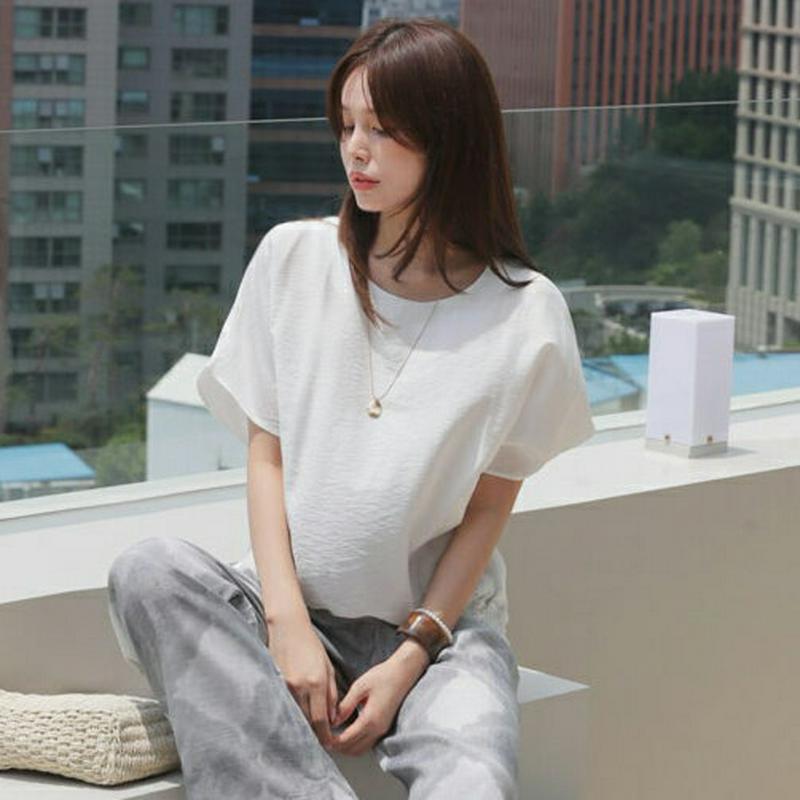 【新作10%OFF】ゴムヘムルーズブラウス・全3色・b63026 レディース【bl】【韓国 ファッション トップス ブラウス 半