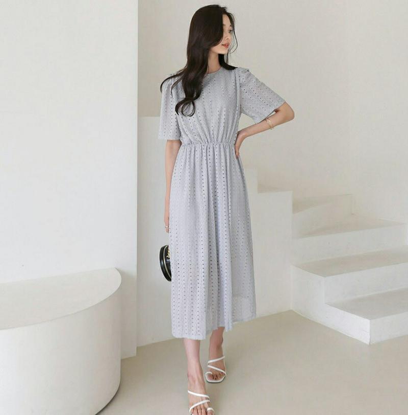 【新作10%OFF】パンチングシアーワンピース・全3色・t60331 レディース【ops】【韓国 ファッション ワンピース ロン