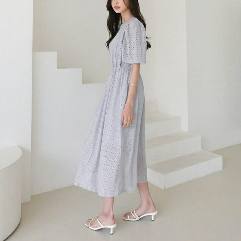 【新作10%OFF】パンチングシアーワンピース・全3色・t60331 レディース【ops】【韓国 ファッション ワンピース ロン