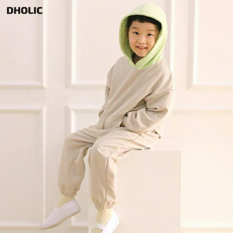 【只今20%OFF】カラーブロックフーディ上下SET・u04229・キッズ 【3~8才】【SET】【韓国 ファッション セットア