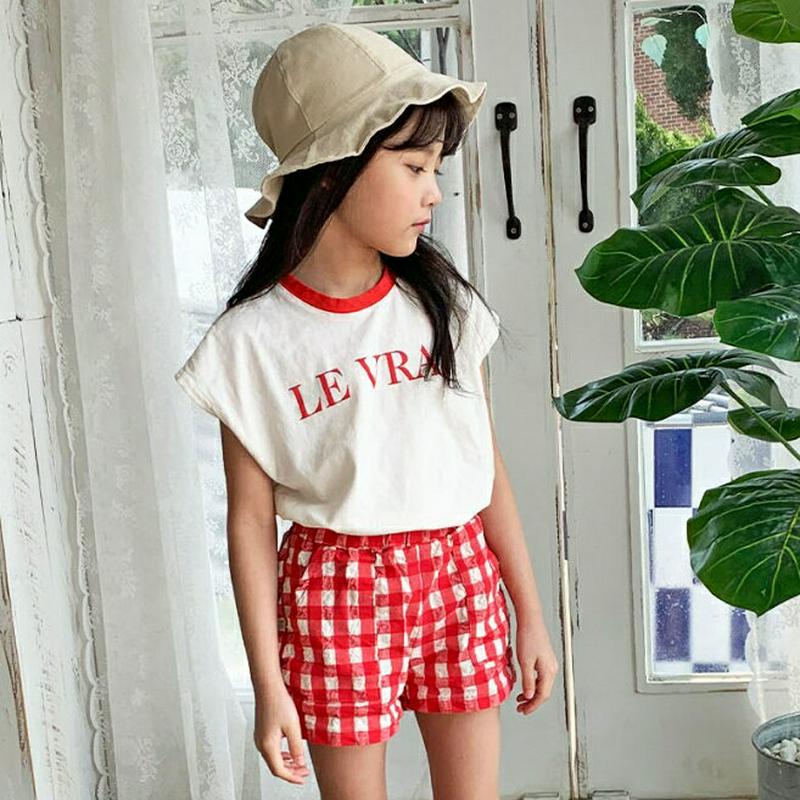 【只今20%OFF】配色レタリングショートスリーブTシャツ u03288・キッズ 【3~8才】【tops】【韓国 ファッション 