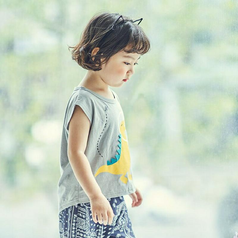 【只今20%OFF】テイルダイナソースリーブレス u03535・キッズ 【3~8才】【tops】【韓国 ファッション トップス 