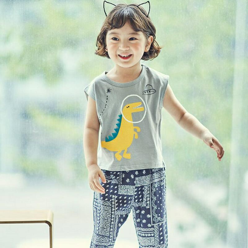 【只今20%OFF】テイルダイナソースリーブレス u03535・キッズ 【3~8才】【tops】【韓国 ファッション トップス 