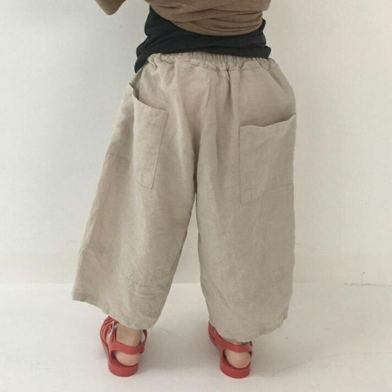 【只今20%OFF】リネンミックスワイドパンツ・u03619 キッズ【3~8才】【pt】【パンツ ワイドパンツ ワイド ロング 
