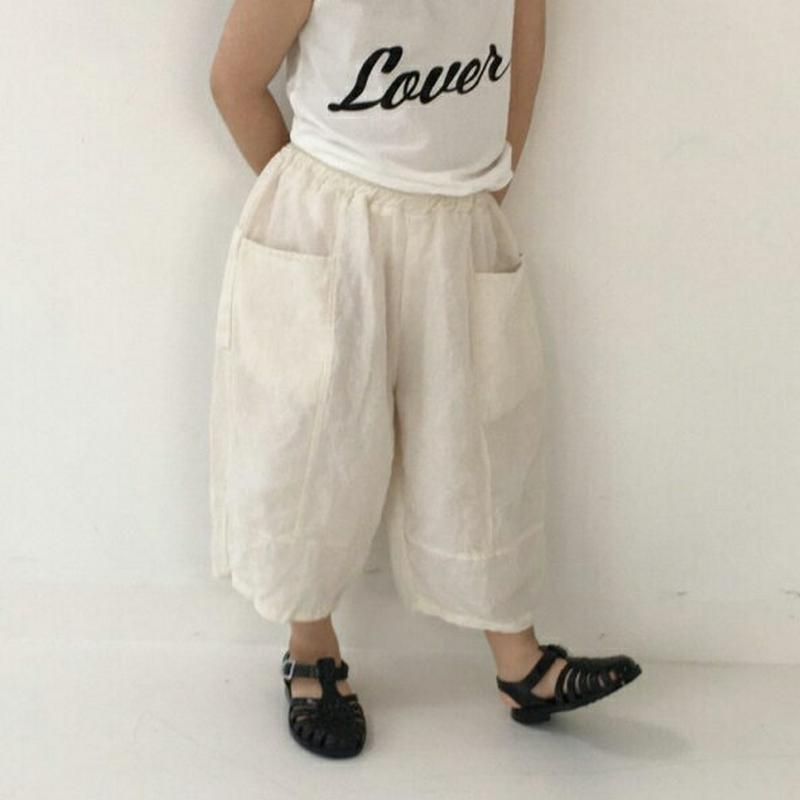 【只今20%OFF】リネンミックスワイドパンツ・u03619 キッズ【3~8才】【pt】【パンツ ワイドパンツ ワイド ロング 