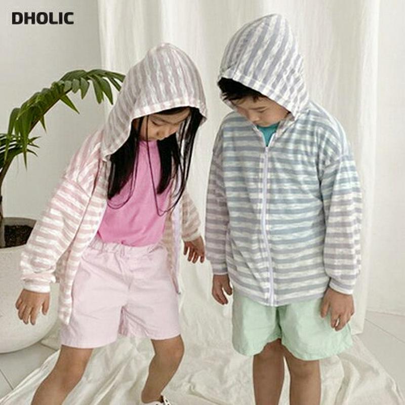 【只今20%OFF】ボーダー柄パーカー・u04154・キッズ 【3~8才】【tops】【韓国 ファッション トップス パーカー 