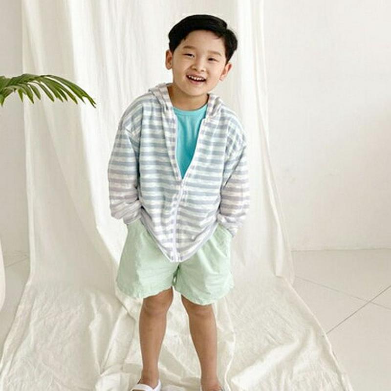 【只今20%OFF】ボーダー柄パーカー・u04154・キッズ 【3~8才】【tops】【韓国 ファッション トップス パーカー 