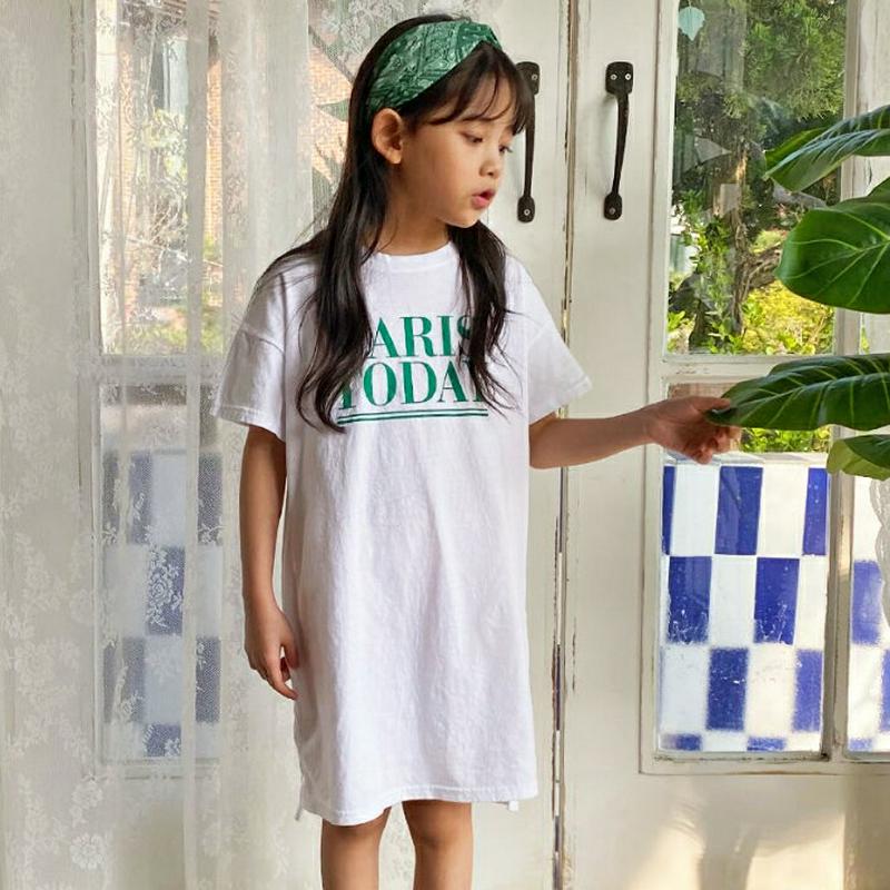 【只今20%OFF】PARIS半袖ワンピース u03228・キッズ 【3~8才】【ops】【韓国 ファッション ワンピース ミデ