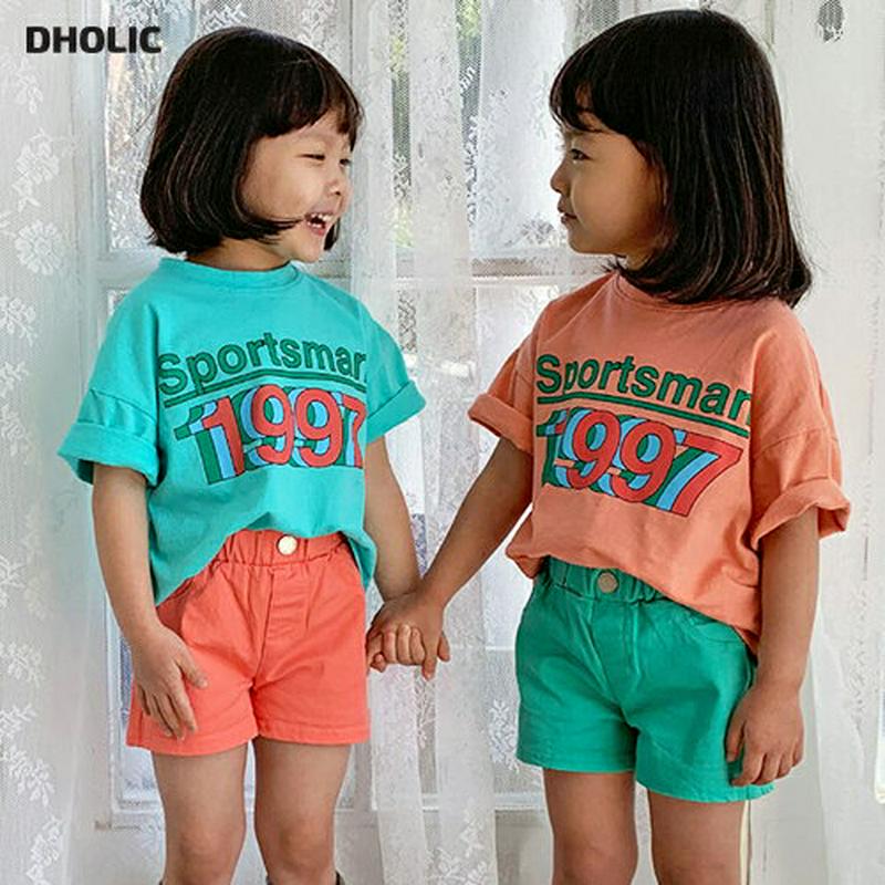 【只今20%OFF】1997ロゴ半袖Tシャツ u03256・キッズ 【3~8才】【tops】【韓国 ファッション トップス Tシ