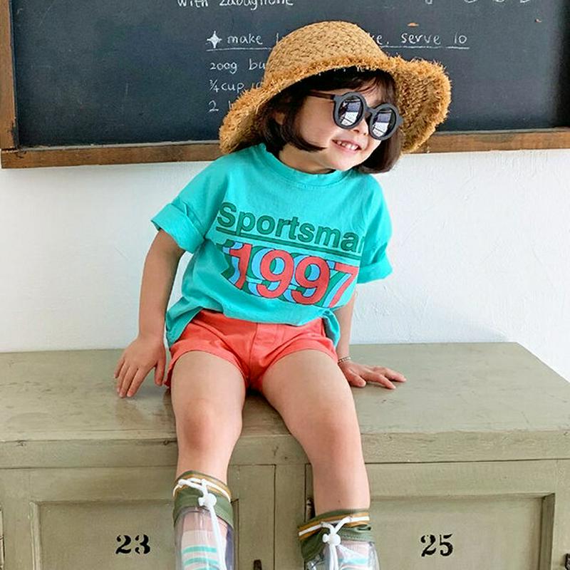 【只今20%OFF】1997ロゴ半袖Tシャツ u03256・キッズ 【3~8才】【tops】【韓国 ファッション トップス Tシ