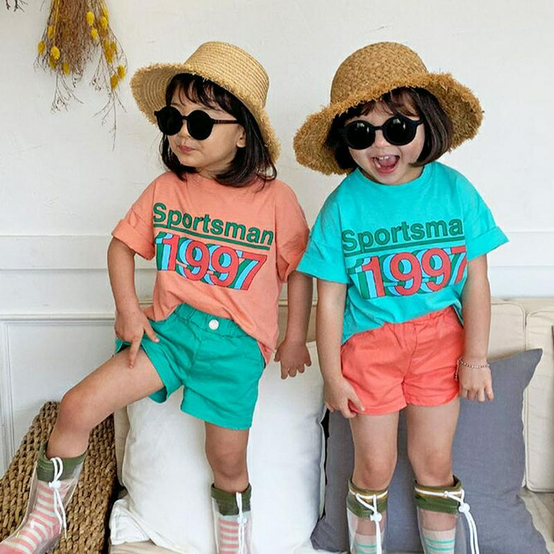 【只今20%OFF】1997ロゴ半袖Tシャツ u03256・キッズ 【3~8才】【tops】【韓国 ファッション トップス Tシ