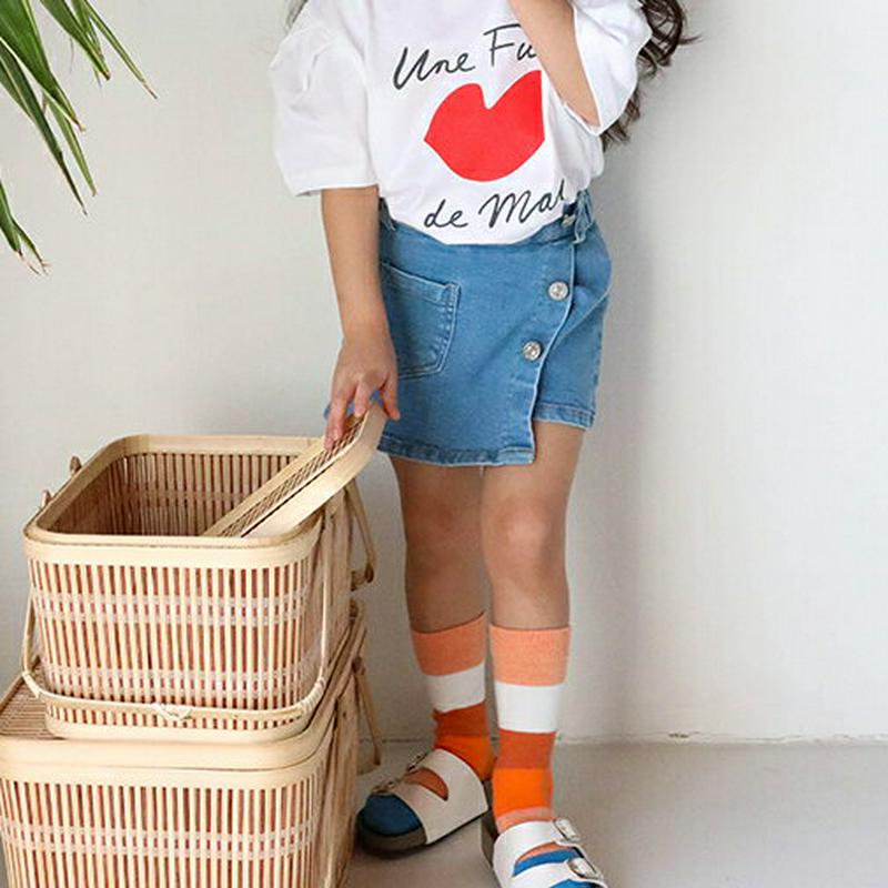 【只今20%OFF】デニムキュロットパンツ u03108・キッズ 【3~8才】【pt】【韓国 ファッション ボトムス デニム ス