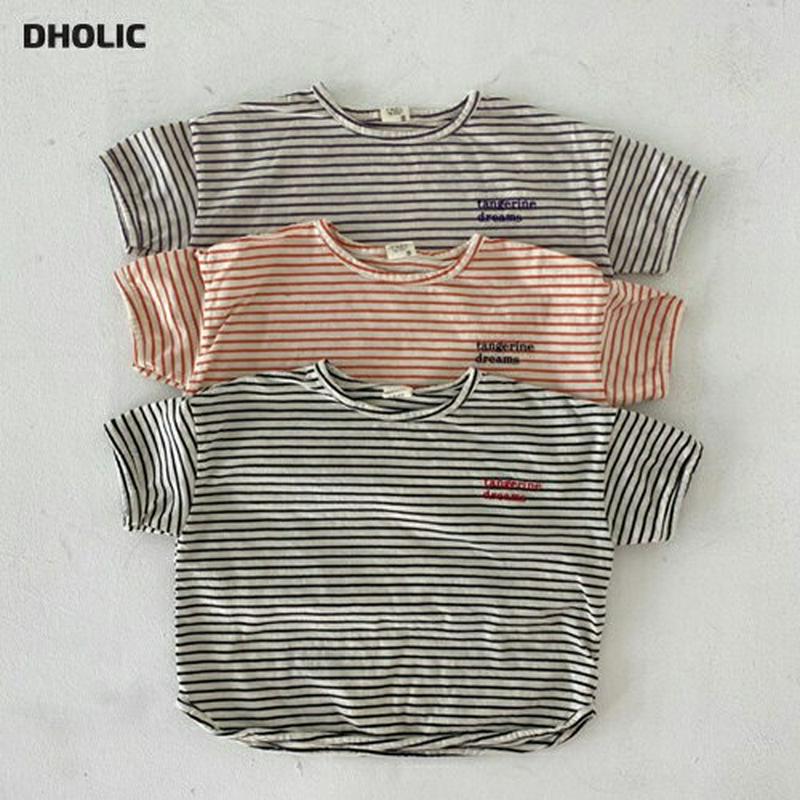 【只今20%OFF】英字ボーダー半袖Tシャツ・u03632 キッズ【3~8才】【tops】【トップス Tシャツ 半袖 ハーフスリ