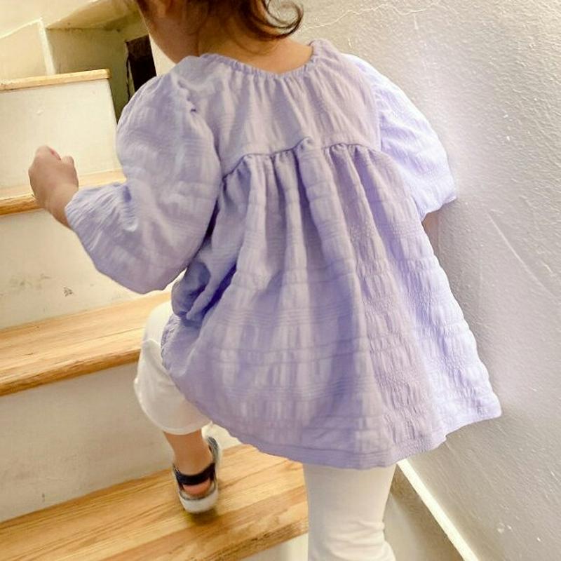【只今20%OFF】リップルフレアブラウス・u03531 キッズ【3~8才】【bl】【トップス ブラウス 半袖 ハーフスリーブ 