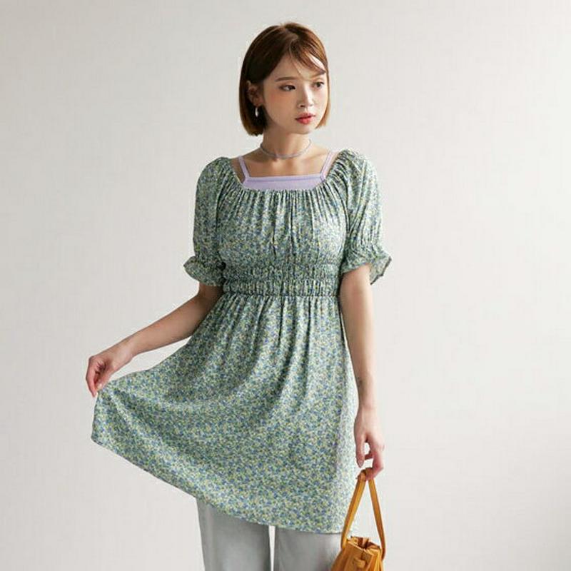 フローラルミニワンピース・全2色・t56035 レディース【ops】【韓国 ファッション 半袖 ハーフスリーブ オフショル オフ