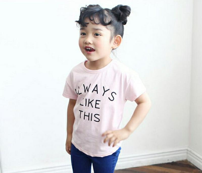 ALWAYS半袖Tシャツ・p004128 キッズ【3~8才】【tops】【トップス Tシャツ 半袖 ロゴ ロゴT カジュアル ラフ ハーフスリーブ 女の子 男の子 春 夏 韓国 韓国子供服 子供 こども 子供服 こども服】【KIDS】