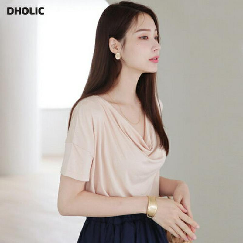 【新作10%OFF】ドレープTシャツ・全6色・t63030 レディース【tops】【韓国 ファッション トップス Tシャツ 半袖