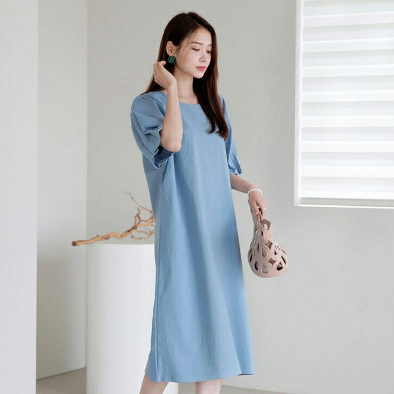 【新作10%OFF】タックスリーブコットンワンピース・全3色・b63039 レディース【ops】【韓国 ファッション ワンピース