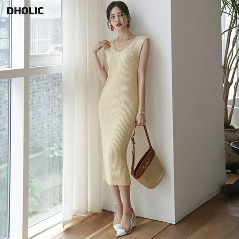 【新作10%OFF】Vネックリブスリムワンピース・全3色・t56078 レディース【ops】【韓国 ファッション ワンピース ロ