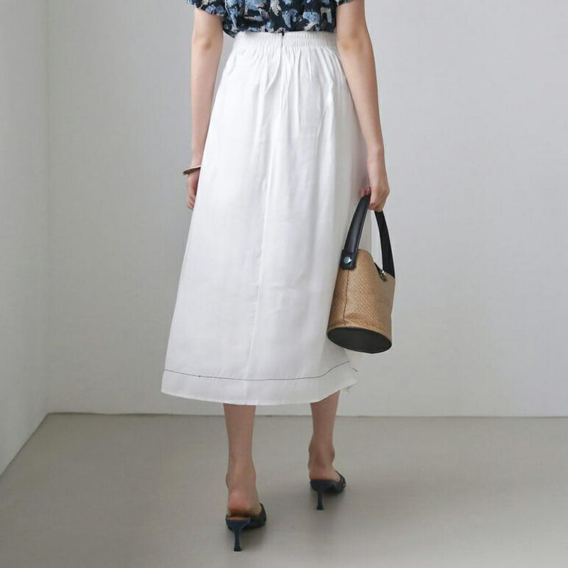 【新作10%OFF】ステッチタックフレアスカート・全3色・b56084 レディース【sk】【韓国 ファッション スカート ロング