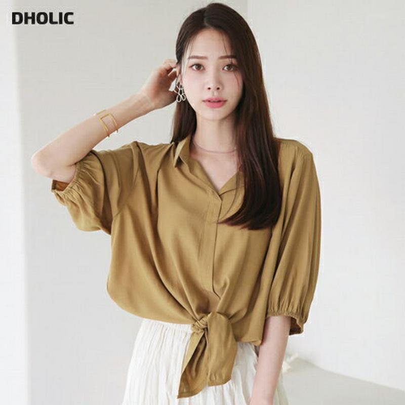 【新作10%OFF】クロスヘムカラーブラウス・全5色・t63052 レディース【tops】【韓国 ファッション トップス ブラウ