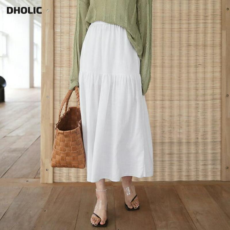 【新作10%OFF】リネン混ギャザースカート・全3色・t56086 レディース【sk】【韓国 ファッション スカート ロング ロ
