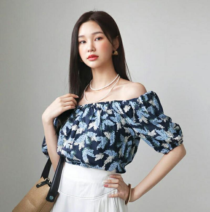 【新作10%OFF】フローラルブラウス・全2色・b56096 レディース【tops】【韓国 ファッション トップス ブラウス ハ