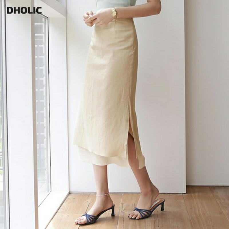 【新作10%OFF】レイヤードスリットヘムスカート・全3色・t56083 レディース【sk】【韓国 ファッション ボトムス ロン