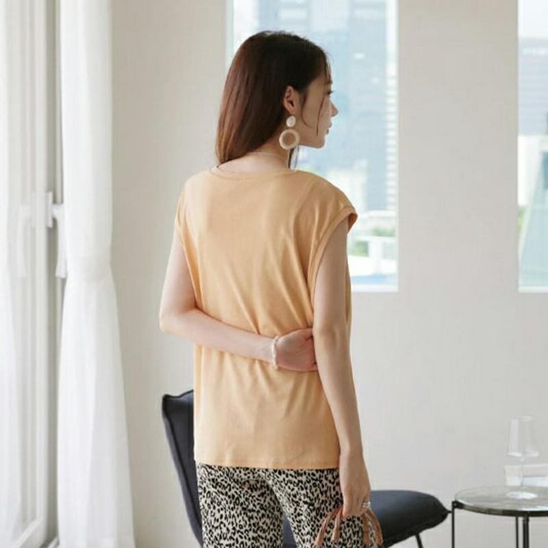 【新作10%OFF】フレンチスリーブTシャツ・全6色・b63028 レディース【tops】【韓国 ファッション トップス Tシャ