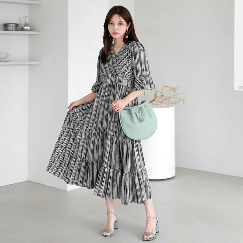 【新作10%OFF】カシュクールパターンワンピース・全2色・t63041 レディース【ops】【韓国 ファッション ワンピース 