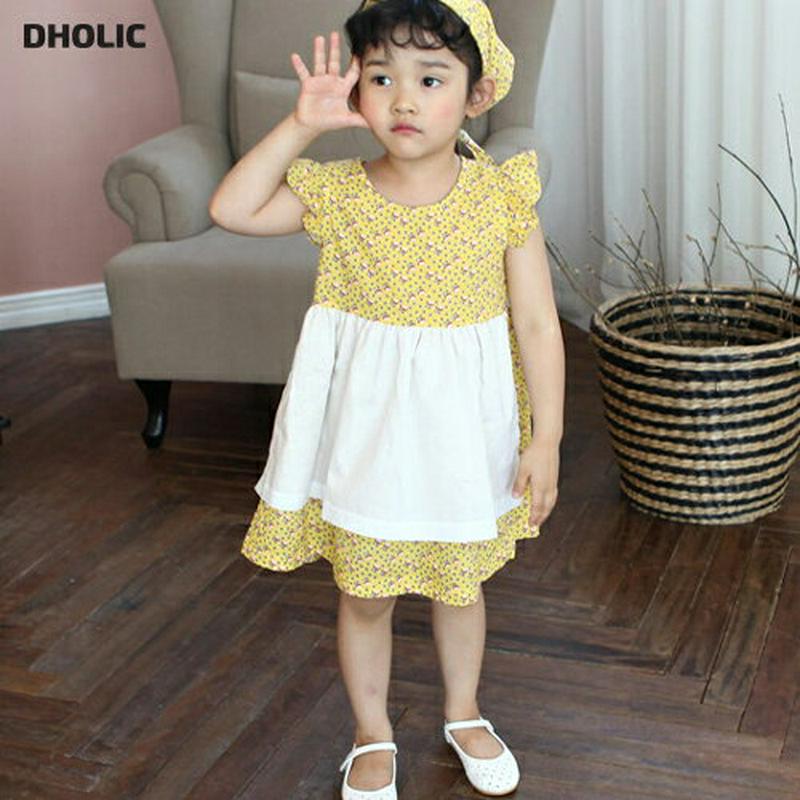 スカーフ付フラワーワンピース・p004124 キッズ【3~8才】【ops】【ワンピース ミディ丈 ミディワンピース ひざ丈 フリル ショートスリーブ 花柄 がーりー かわいい 女の子 春 夏 韓国 韓国子供服 子供 こども 子供服 こども服】【KIDS】