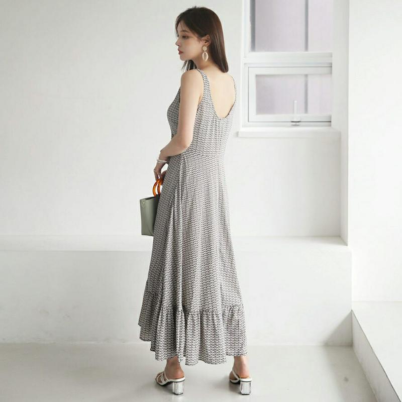 フレアパターンワンピース・全2色・t62925 レディース【ops】【韓国 ファッション ワンピース ロング ロングワンピース 