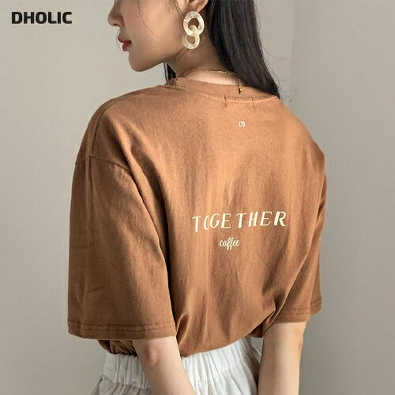 バックレタリングTシャツ・全3色・t60190 レディース【tops】【韓国 ファッション トップス Tシャツ 半袖 ロゴ ロゴ