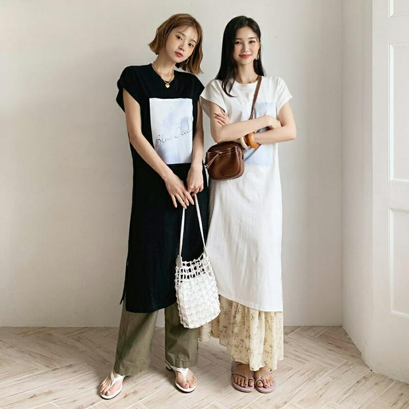 プリントロングワンピース・全3色・b60245 レディース【ops】【韓国 ファッション ワンピース ロング ロングワンピース 