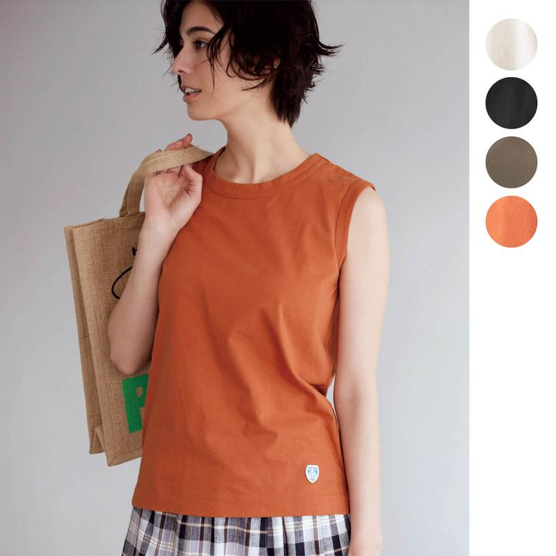 ノースリーブカットソーＴシャツ［日本製］【綿１００％】（ORCIVAL／オーシバル）