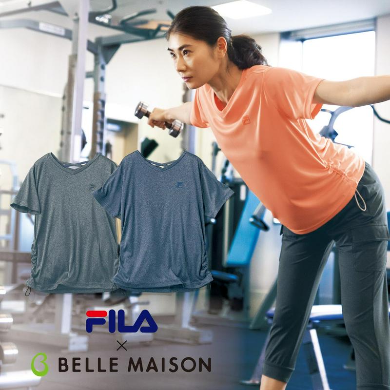 配色がおしゃれ！サイドシャーリングバッククロス半袖Ｔシャツ（フィラ/FILA）
