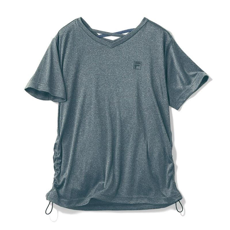 配色がおしゃれ！サイドシャーリングバッククロス半袖Ｔシャツ（フィラ/FILA）
