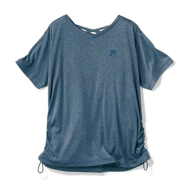 配色がおしゃれ！サイドシャーリングバッククロス半袖Ｔシャツ（フィラ/FILA）