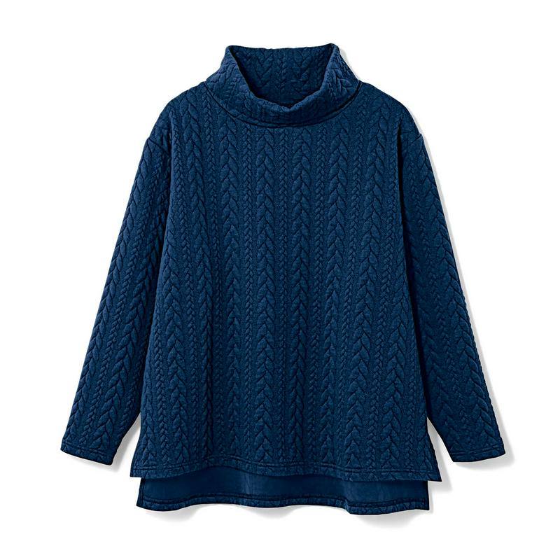 【９／２５販売終了】あったかキルティングタートルプルオーバー