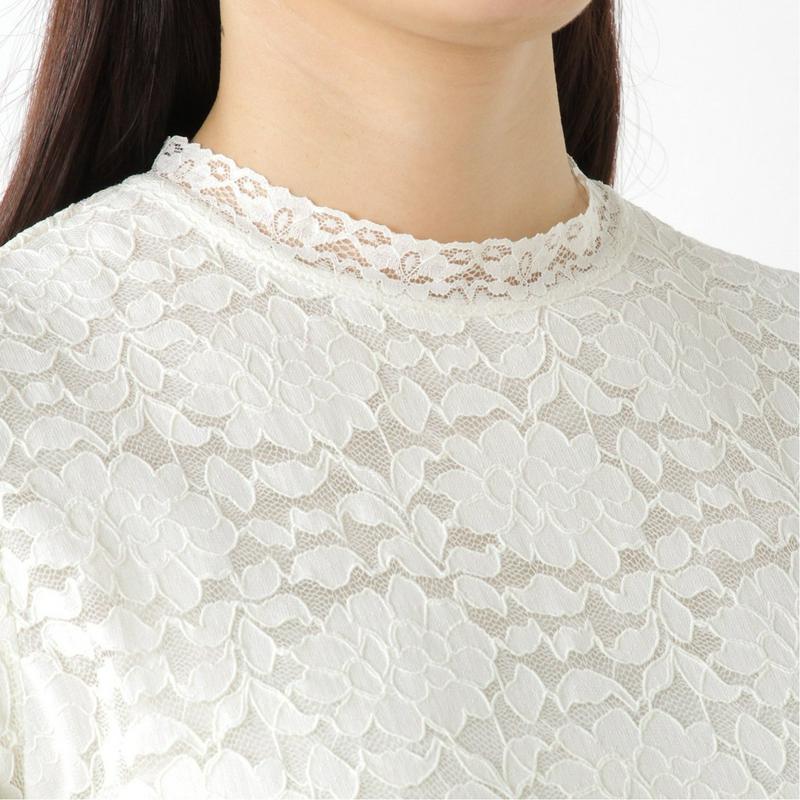 【９／２５販売終了】春の式典や通勤に大活躍◎袖シャーリングレースカットソープルオーバー（ジボール/GIVORS）