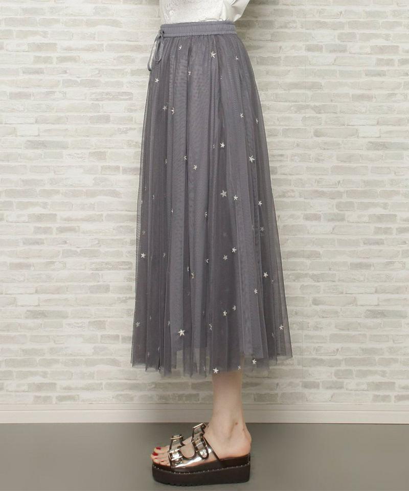 スター刺繍チュールスカート