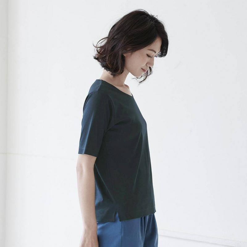 艶やかな綿１００％・５分袖女っぽＴシャツ