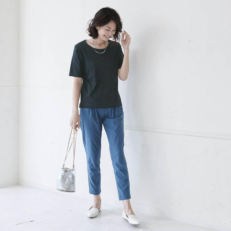 艶やかな綿１００％・５分袖女っぽＴシャツ