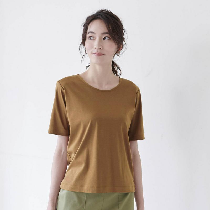 艶やかな綿１００％・５分袖女っぽＴシャツ