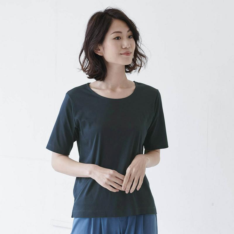 艶やかな綿１００％・５分袖女っぽＴシャツ